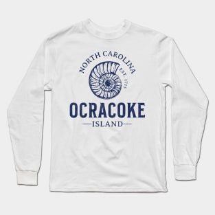 Ocracoke Island, NC Summertime Vacationing Seashell Long Sleeve T-Shirt